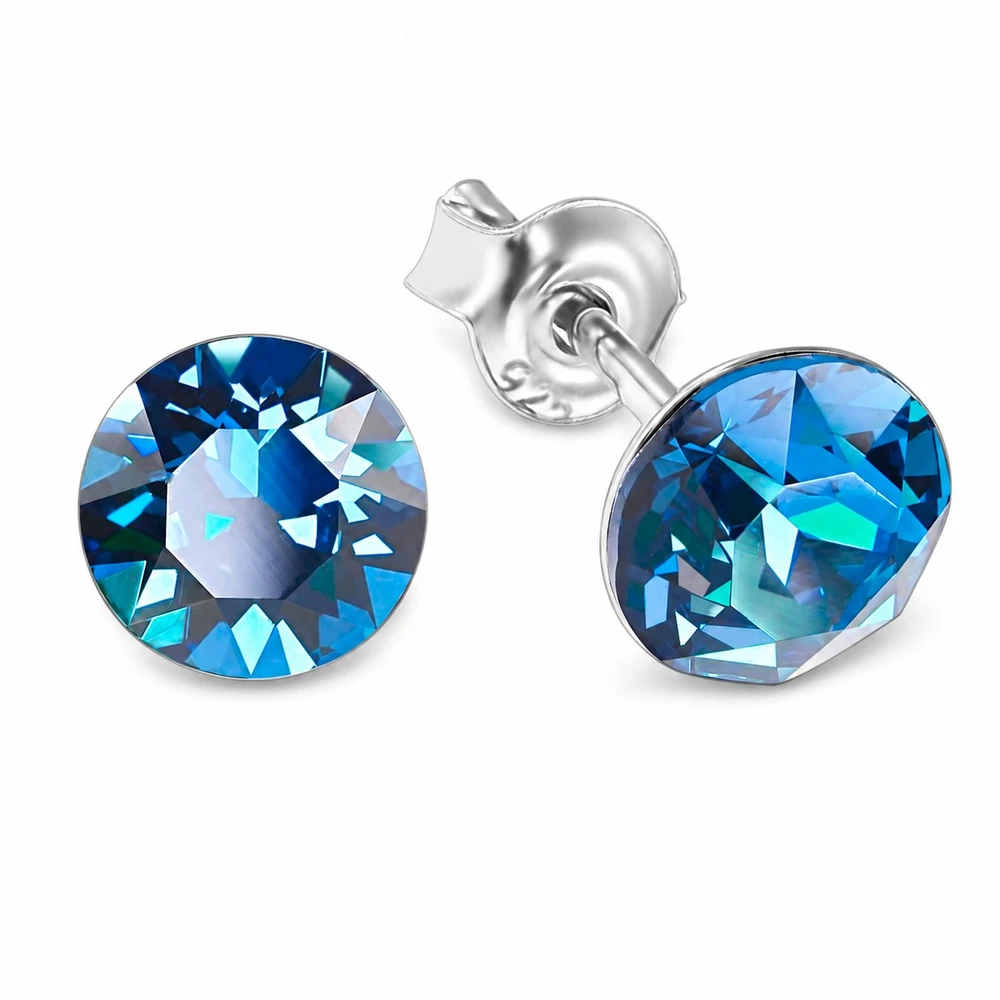 Diamond Sky Jewelry Sidabrinis papuošalų rinkinys moterims „Classic (Bermuda Mėlyna)“ su Swarovski® kristalais