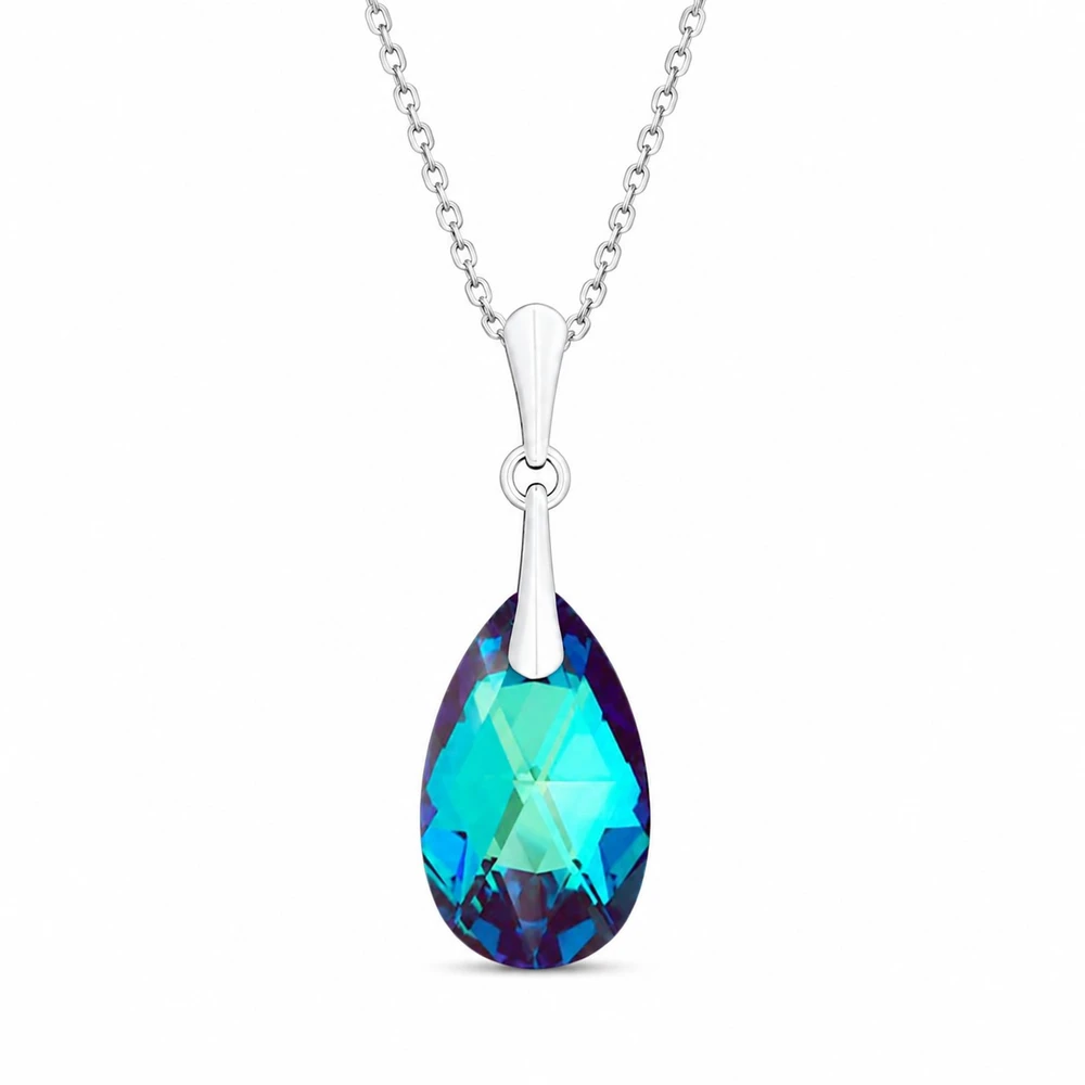Diamond Sky Jewelry Sidabrinis papuošalų rinkinys moterims DiamondSky „Baroque (Bermuda Mėlyna)“ su Swarovski kristalais