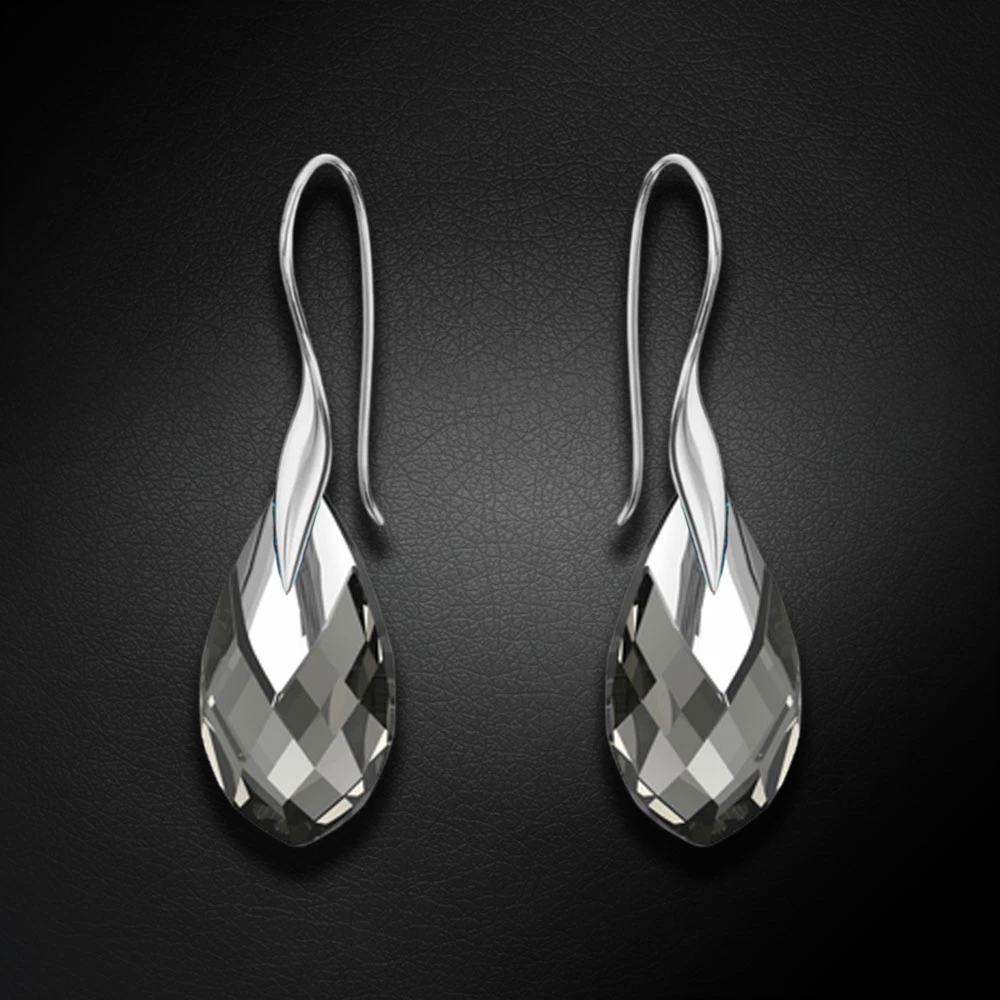 Diamond Sky Jewelry Sidabrinis papuošalų rinkinys moterims „Baroque II (Juodas Diamond Light Chrome)“ su Swarovski® kristalais