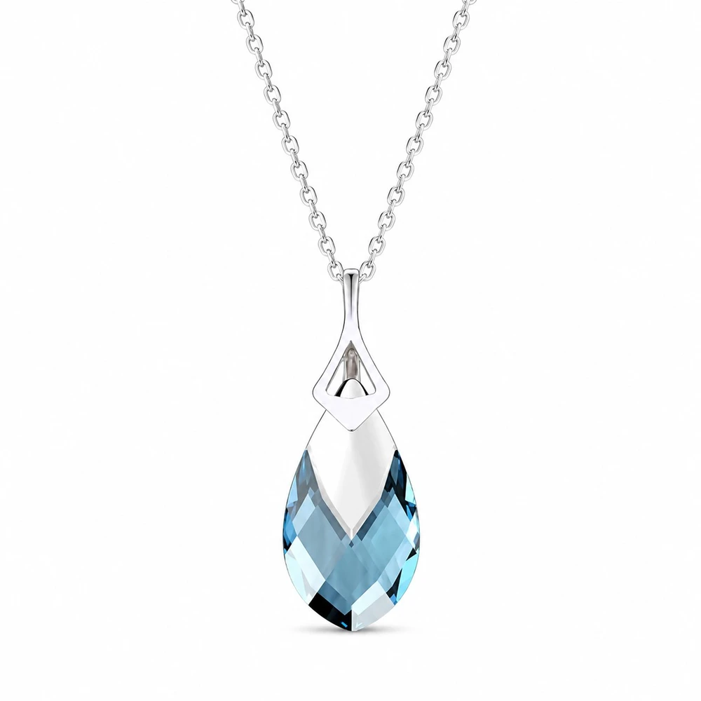 Diamond Sky Jewelry Sidabrinis papuošalų rinkinys moterims „Baroque II (Aquamarine Light Chrome)“ su Swarovski® kristalais