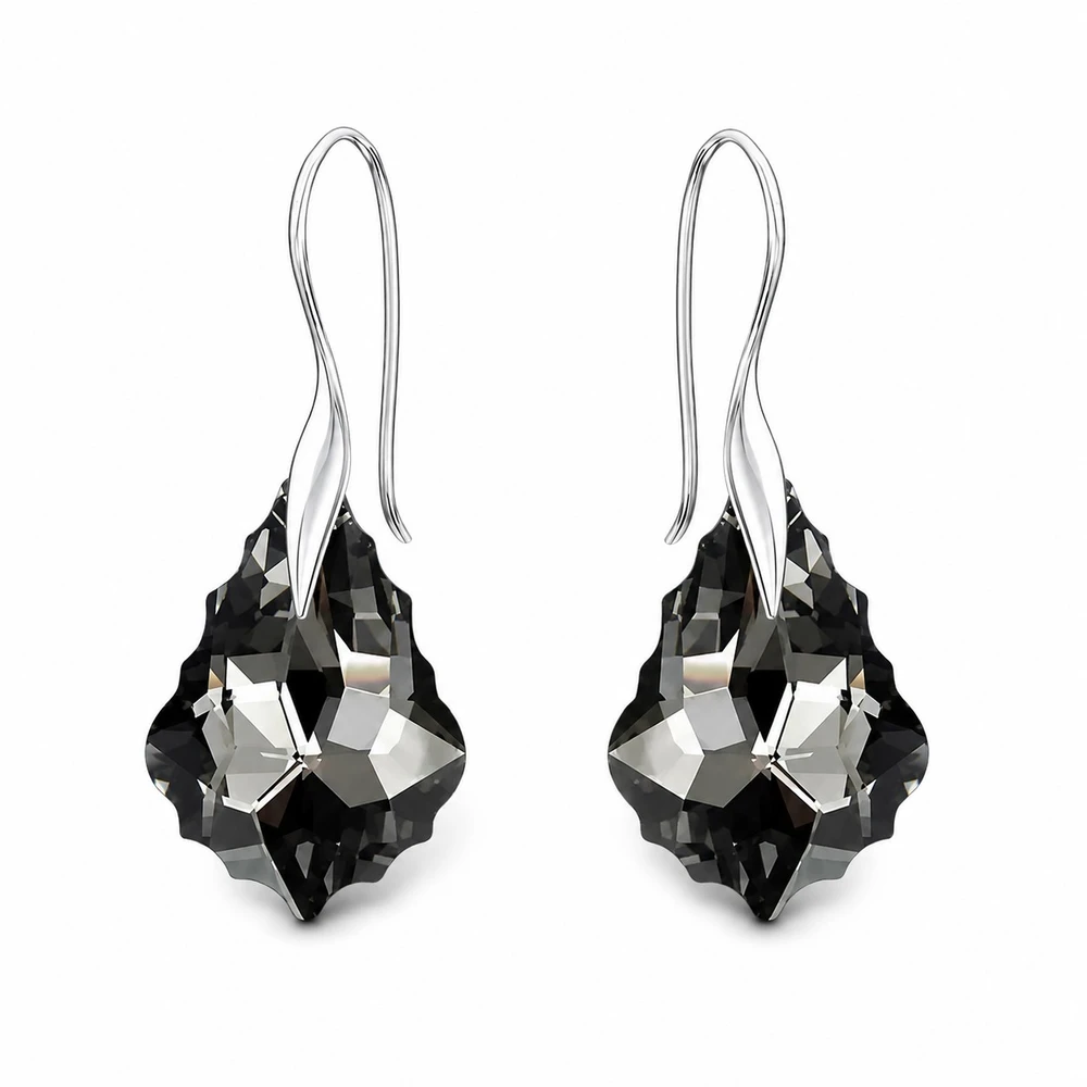 Diamond Sky Jewelry Sidabrinis papuošalų rinkinys moterims „Baroque IV (Sidabrinis Night)“ su Swarovski® kristalais
