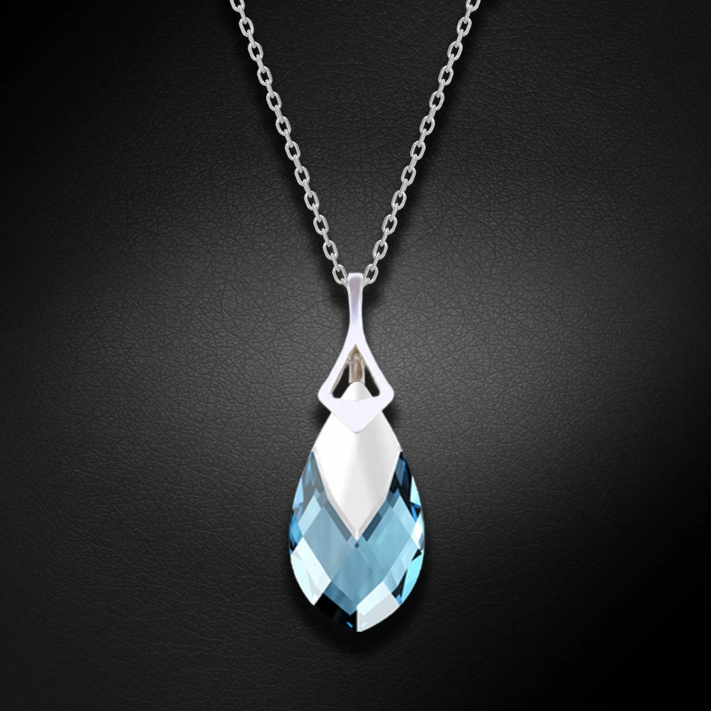 Diamond Sky Jewelry Sidabrinis papuošalų rinkinys moterims „Baroque II (Aquamarine Light Chrome)“ su Swarovski® kristalais