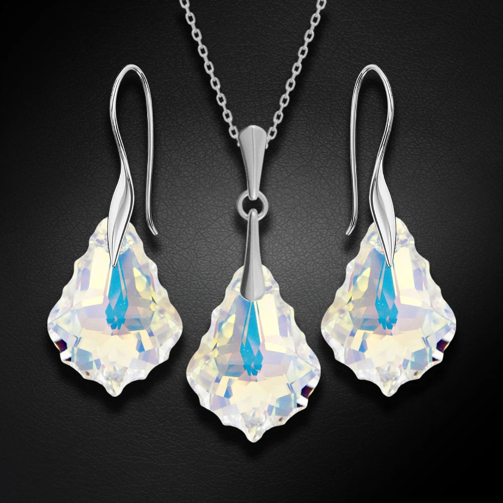 Diamond Sky Jewelry Sidabrinis papuošalų rinkinys moterims „Baroque IV (Aurora Borealis)“ su Swarovski® kristalais
