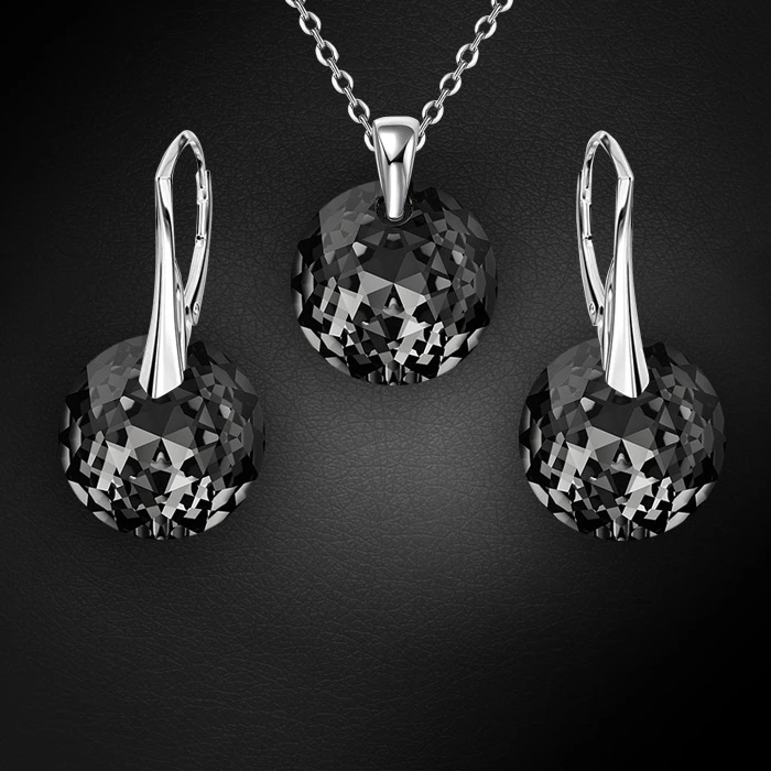Diamond Sky Jewelry Sidabrinis papuošalų rinkinys moterims „Marianne (Sidabrinis Night)“ su Swarovski® kristalais