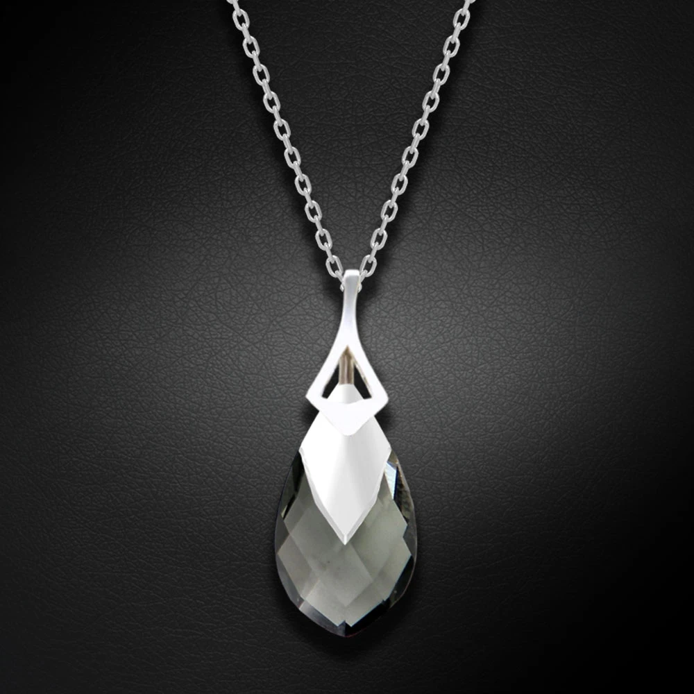 Diamond Sky Jewelry Sidabrinis papuošalų rinkinys moterims „Baroque II (Juodas Diamond Light Chrome)“ su Swarovski® kristalais
