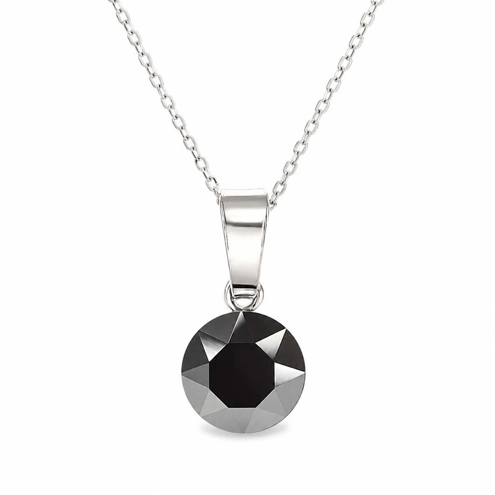 Diamond Sky Jewelry Sidabrinis papuošalų rinkinys moterims DiamondSky „Classic (Jet Hematite)“ su Swarovski kristalais