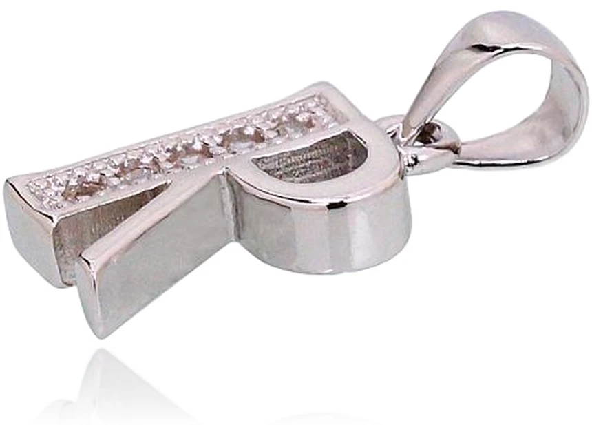 Diamond Sky Jewelry Sidabrinis raidės pakabukas su cirkoniais „R“