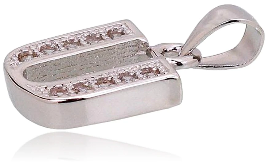 Diamond Sky Jewelry Sidabrinis raidės pakabukas su cirkoniais „U“