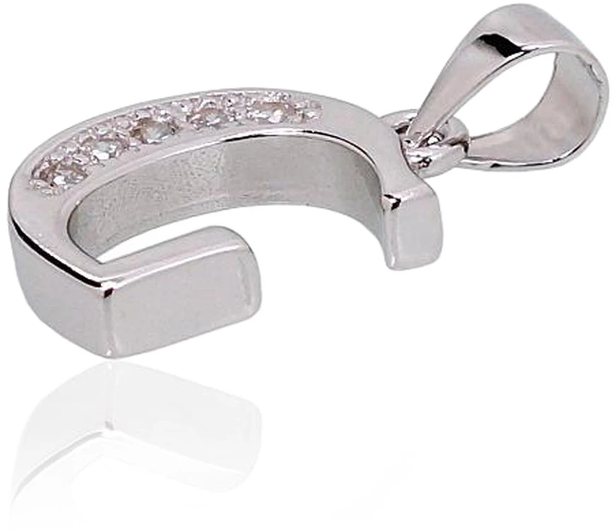 Diamond Sky Jewelry Sidabrinis raidės pakabukas su cirkoniais „G“