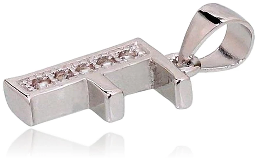 Diamond Sky Jewelry Sidabrinis raidės pakabukas su cirkoniais „F II“