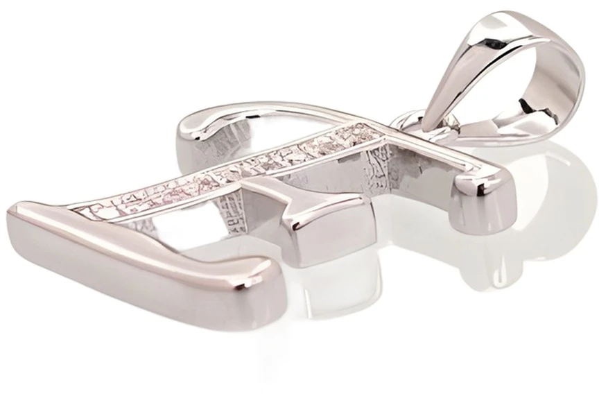 Diamond Sky Jewelry Sidabrinis raidės pakabukas su cirkoniais „E“