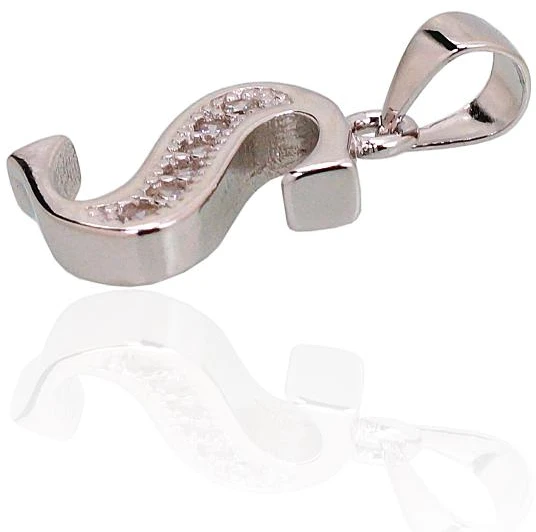 Diamond Sky Jewelry Sidabrinis raidės pakabukas su cirkoniais „S“