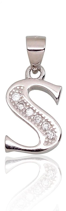 Diamond Sky Jewelry Sidabrinis raidės pakabukas su cirkoniais „S“