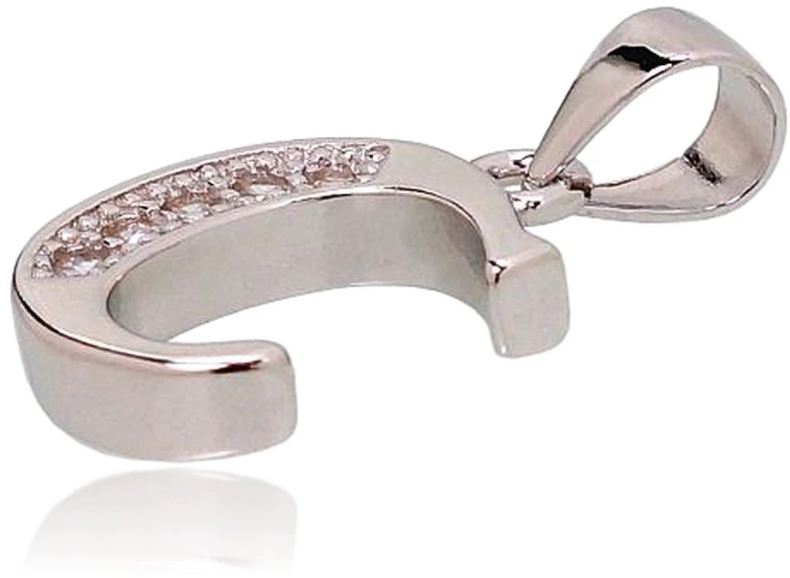 Diamond Sky Jewelry Sidabrinis raidės pakabukas su cirkoniais „C“