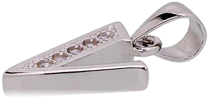 Diamond Sky Jewelry Sidabrinis raidės pakabukas su cirkoniais „V“