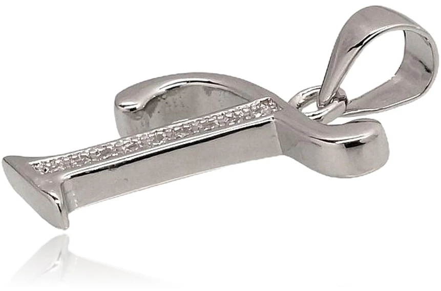 Diamond Sky Jewelry Sidabrinis raidės pakabukas su cirkoniais „T II“