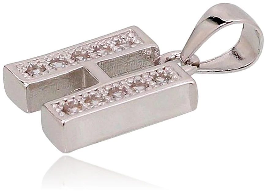 Diamond Sky Jewelry Sidabrinis raidės pakabukas su cirkoniais „H“