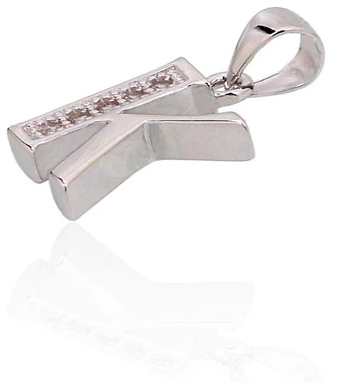 Diamond Sky Jewelry Sidabrinis raidės pakabukas su cirkoniais „K“