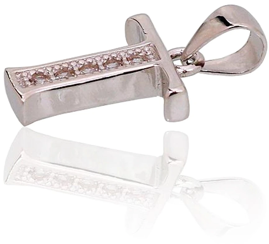 Diamond Sky Jewelry Sidabrinis raidės pakabukas su cirkoniais „T“