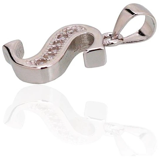 Diamond Sky Jewelry Sidabrinis raidės pakabukas su cirkoniais „S“