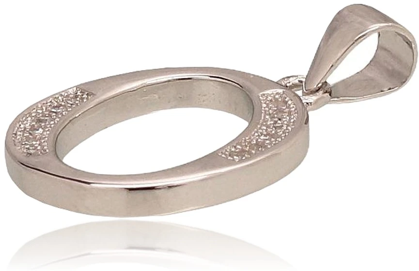 Diamond Sky Jewelry Sidabrinis raidės pakabukas su cirkoniais „O II“