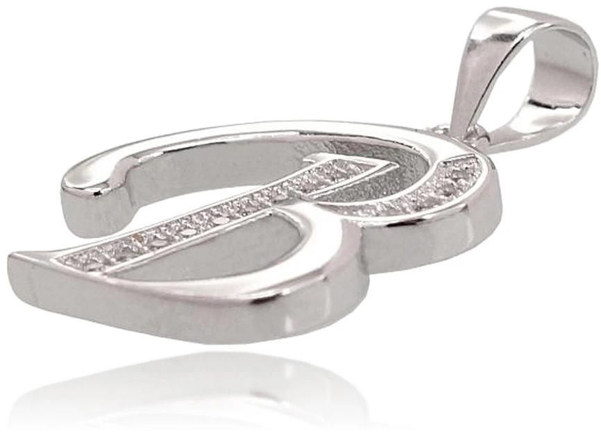 Diamond Sky Jewelry Sidabrinis raidės pakabukas su cirkoniais „B“