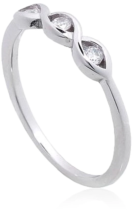 Diamond Sky Jewelry Sidabrinis žiedas su cirkoniais „Trio“