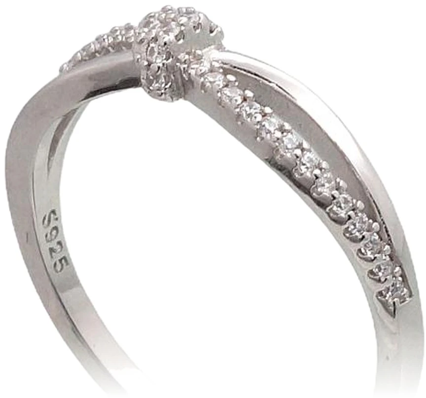 Diamond Sky Jewelry Sidabrinis žiedas su cirkoniais „Crystal Knot“