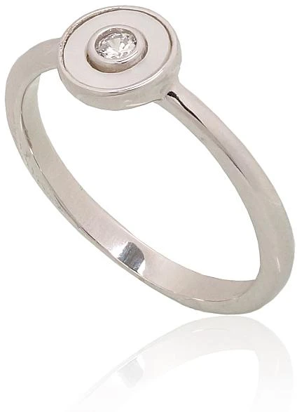 Diamond Sky Jewelry Sidabrinis žiedas su cirkoniais ir perlamutru „Orbita II“