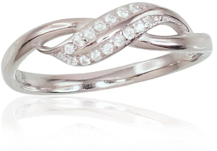 Diamond Sky Jewelry Sidabrinis žiedas su cirkoniais „Crystal Wave“