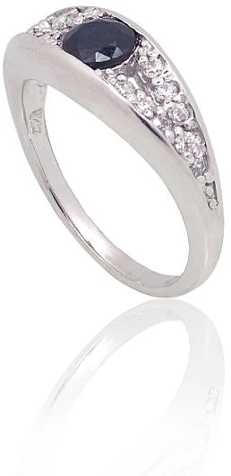 Diamond Sky Jewelry Sidabrinis žiedas su cirkoniais ir safyrais „Aida“