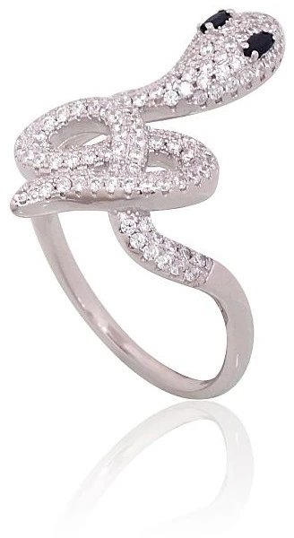 Diamond Sky Jewelry Sidabrinis žiedas su cirkoniais „Gundytoja Gyvatė II“