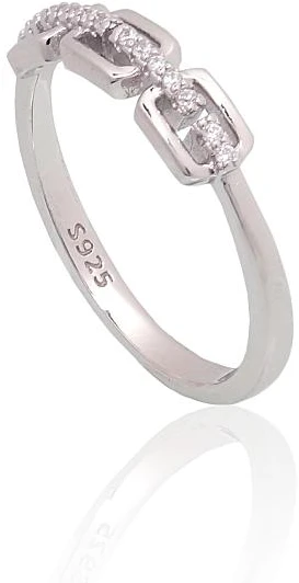 Diamond Sky Jewelry Sidabrinis žiedas su cirkoniais „Crystal Geometry“
