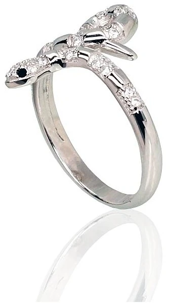 Diamond Sky Jewelry Sidabrinis žiedas su cirkoniais „Gyvatė“