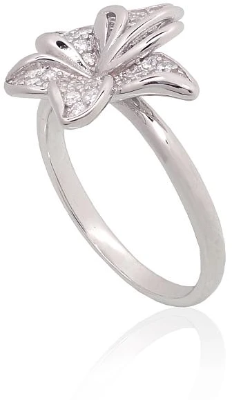 Diamond Sky Jewelry Sidabrinis žiedas su cirkoniais „Flower II“