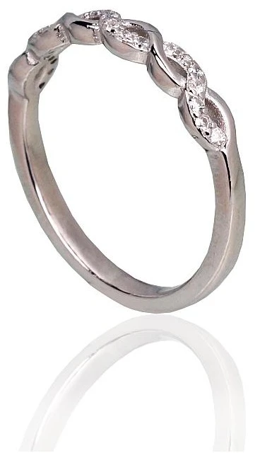 Diamond Sky Jewelry Sidabrinis žiedas su cirkoniais „Namejs IV“