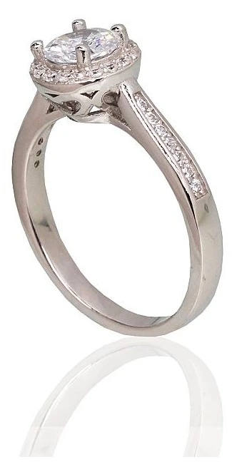 Diamond Sky Jewelry Sidabrinis žiedas su cirkoniais „Širdys ir Strėlės II“