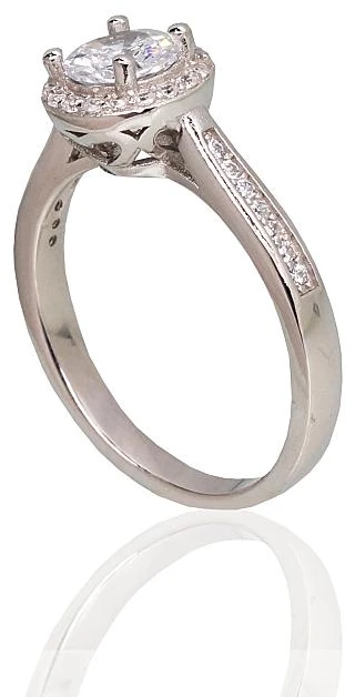 Diamond Sky Jewelry Sidabrinis žiedas su cirkoniais „Širdys ir Strėlės II“