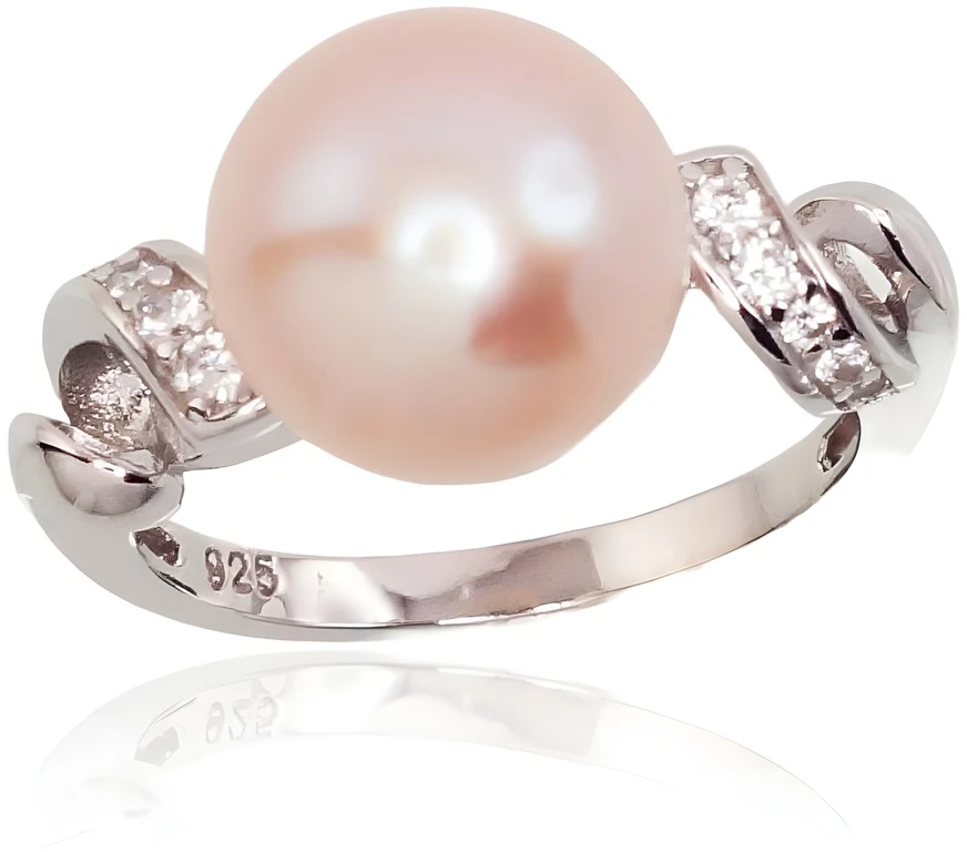 Diamond Sky Jewelry Sidabrinis žiedas su cirkoniais ir perlais „Dawn Pearl“