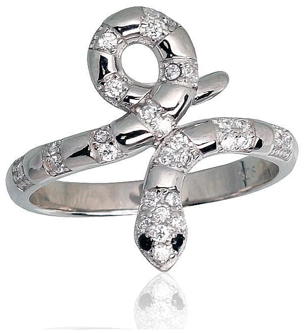 Diamond Sky Jewelry Sidabrinis žiedas su cirkoniais „Gyvatė“