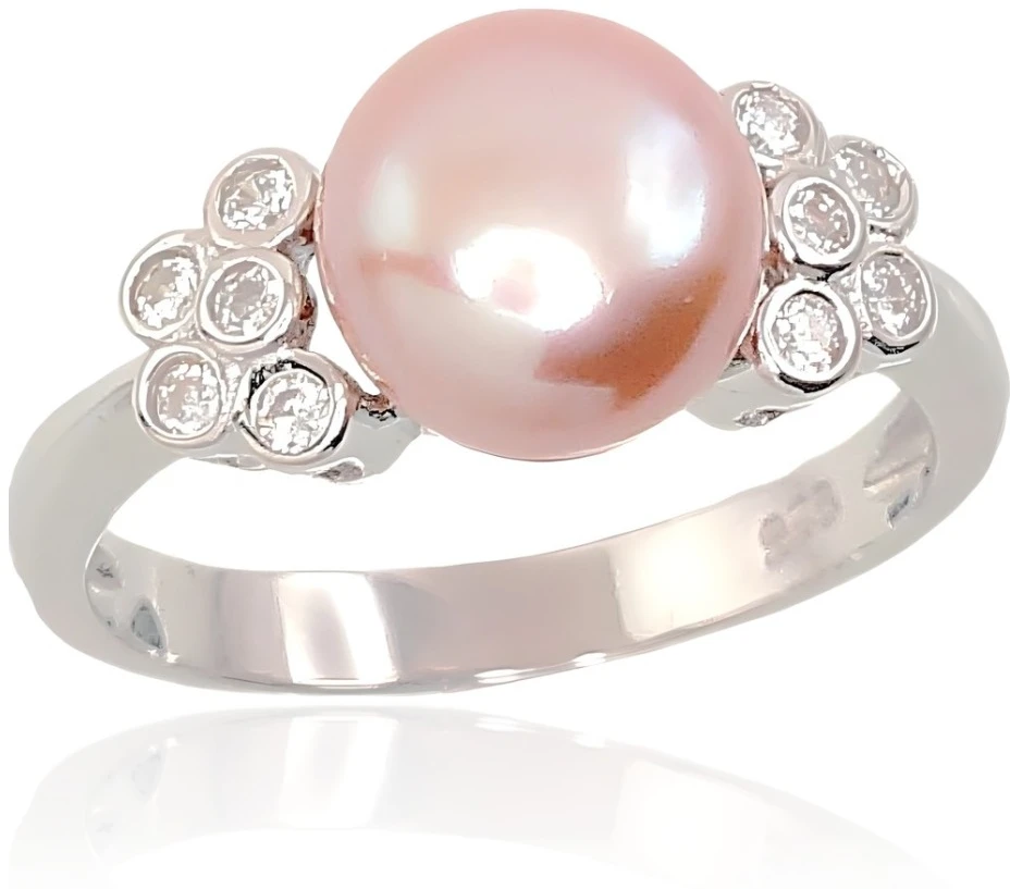 Diamond Sky Jewelry Sidabrinis žiedas su cirkoniais ir perlais „Dawn Pearl III“