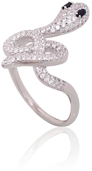 Diamond Sky Jewelry Sidabrinis žiedas su cirkoniais „Gundytoja Gyvatė II“