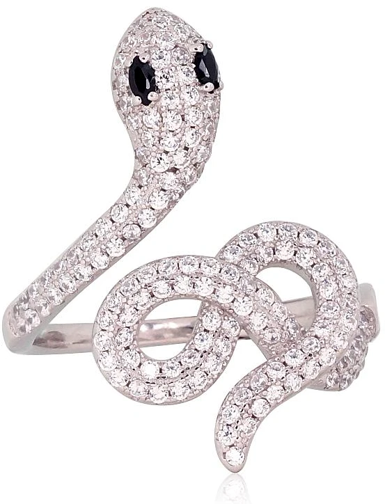 Diamond Sky Jewelry Sidabrinis žiedas su cirkoniais „Gundytoja Gyvatė II“