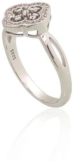 Diamond Sky Jewelry Sidabrinis žiedas su cirkoniais „Akmeninė Gėlė IV“