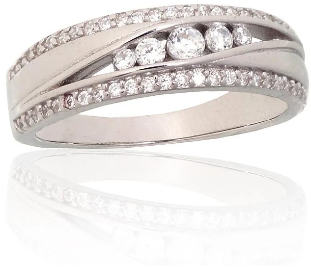 Diamond Sky Jewelry Sidabrinis žiedas su cirkoniais „Kristalo Takas X“