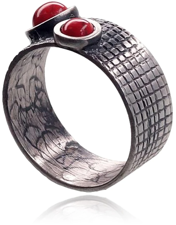 Diamond Sky Jewelry Sidabrinis žiedas su koralais „Coral Magic“