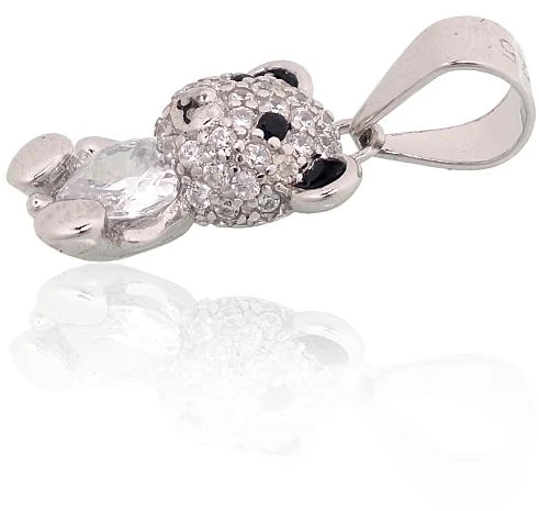 Diamond Sky Jewelry Vaikiškas sidabrinis pakabukas su cirkoniais ir emaliu „Bear II“