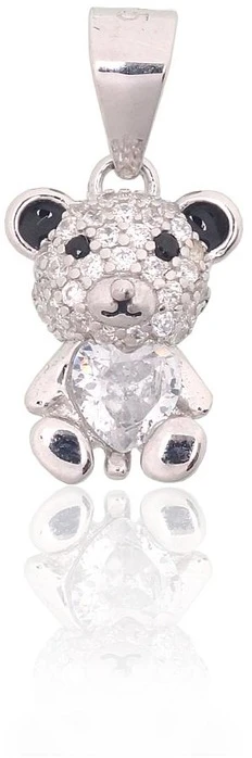 Diamond Sky Jewelry Vaikiškas sidabrinis pakabukas su cirkoniais ir emaliu „Bear II“