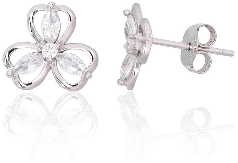Diamond Sky Jewelry Vaikiški sidabriniai auskarai-vinukai su cirkoniais „Auksinė Gėlė VII“