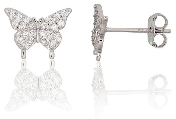 Diamond Sky Jewelry Vaikiški sidabriniai auskarai su cirkoniais „Tender Flight II“